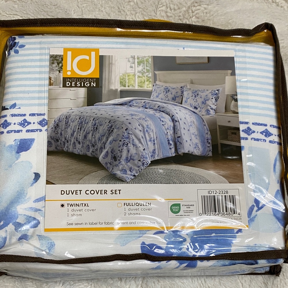 Blue Floral Duvet Cover Set